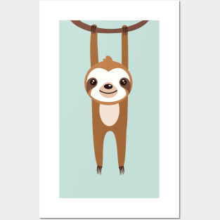 Hanging Sloth Posters and Art